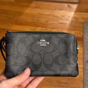 Coach Black Leather Wristlet